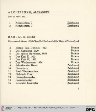 Katalog (Nr. 1-263)