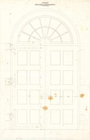 Gärtner, Friedrich von; München, Ludwigstr.; Staatsbibliothek - Eingangstür (Ansicht)