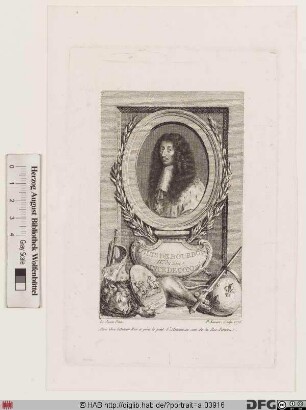 Bildnis Louis II Condé, 1646 4. prince de C., 1661 1. duc de Bourbon (vorher zu Lebzeiten seines Vaters duc d'Enghien), gen. "le Grand Condé"