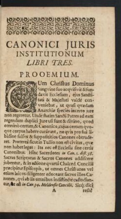 Canonici Juris Institutionum Libri Tres.