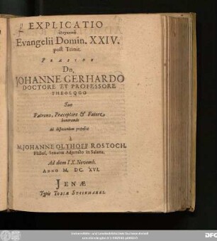Explicatio elenktikē Evangelii Domin. XXIV. post Trinit.