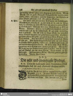 Die acht und zwantzigste Predigt