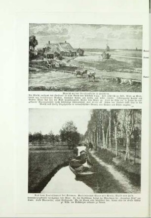 Aus dem Teufelsmoor bei Bremen. Kultiviertes Moor mit Wiese, Wald und Feld