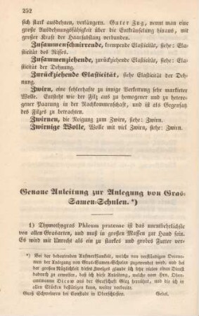 Genaue Anleitung zur Anlegung von Gras-Samen-Schulen.