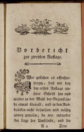 Vorbericht zur zweyten Auflage.