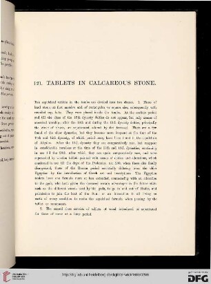 § 21: Tablets in calcareous stone