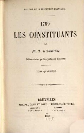 Histoire de la révolution française : 1789. Les Constituants, 4
