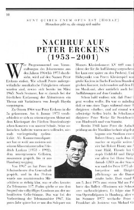 Nachruf auf Peter Erckens (1953-2001)