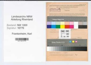 Entnazifizierung Karl Frankenheim, geb. 02.12.1901 (Angest.)