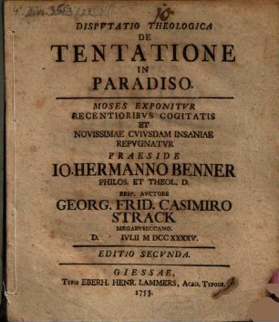 Disp. theol. de tentatione in paradiso