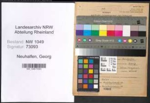 Entnazifizierung Georg Neuhalfen , geb. 04.09.1905 (Feuerwehrmann)
