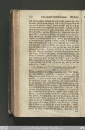 IV. Gebet um die Nachfolgung Christi.