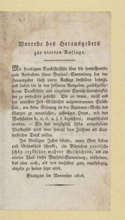 Vorrede des Herausgebers zur vierten Auflage