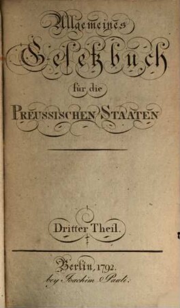 Allgemeines Gesetzbuch für die Preussischen Staaten, 3