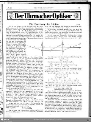 Die Brechung des Lichts (Schluß)