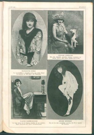 Elizabeth Hines. - Lillian Lorraine. - Elaine Hammerstein. - Helen Shipman