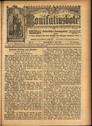 Erste Ausgabe vom Sonntag, den 09. Juli 1899.