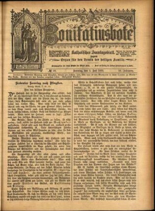 Erste Ausgabe vom Sonntag, den 09. Juli 1899.