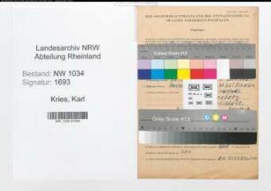 Entnazifizierung Karl Kries , geb. 00.00.0000 (Feldwebel)