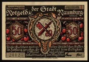 Notgeld der Stadt Naumburg a. Saale 50 Pfg.