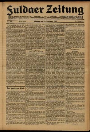 Erste Ausgabe vom Montag, den 29. Dezember 1913.