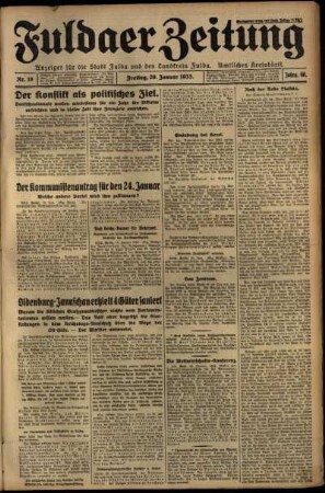 Ausgabe vom Freitag, den 20. Januar 1933.