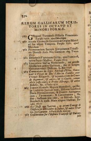Rerum Gallicarum Scriptores In Ocatvo Et Minori Formae.