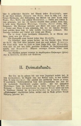 II. Heimatskunde