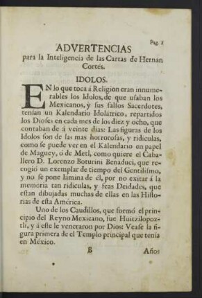 Advertencias para la Inteligencia de las Cartas de Hernan Cortés.