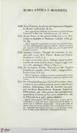 Roma antica e moderna (Nr. 3566-3922)