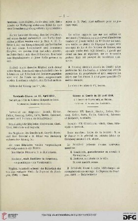 Vorstands-Sitzung am 28. April 1899 / Séance du Comité du 28 avril 1899