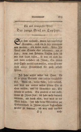 Ein und zwanzigster Brief - Fünf und zwanzigster Brief