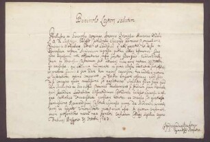 Freiburger Studienzeugnisse des Johann Franz Xaver von Sickingen-Hohenburg.
