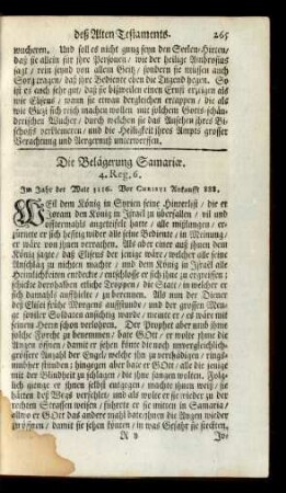 Die Belägerung Samariae. 4. Reg. 6.