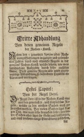 Erstes Capitel: Von der Regel Detri.