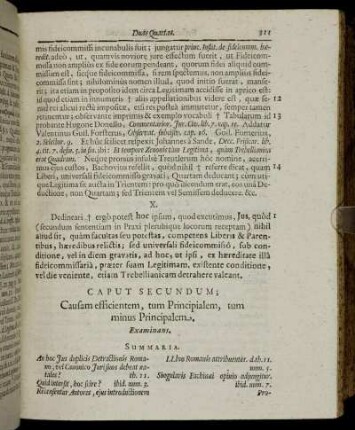 Caput Secundum. Causam efficientem, tum Principialem, tum minus Principalem.