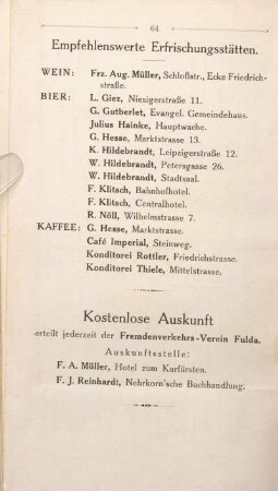 Empfehlenswerte Erfrischungsstätten.