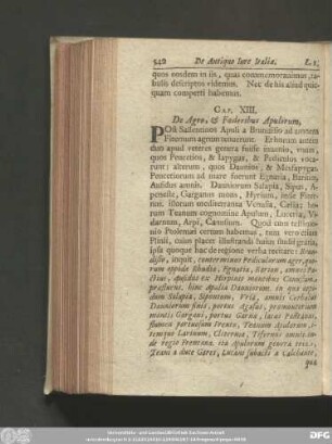 Cap. XIII. De Agro, & Foederibus Apulorum.