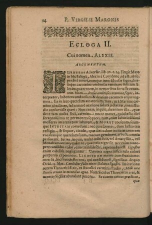 Ecloga II. Cui nomen Alexis.
