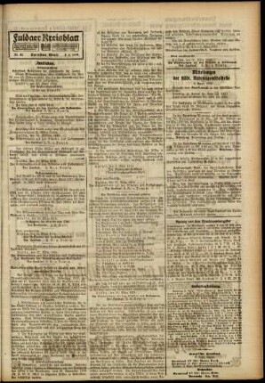 Zweite Ausgabe vom Samstag, den 05. April 1919.