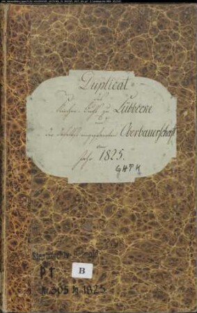 Kirchenbuchduplikat der evangelischen Gemeinde Lübbecke, Kreis Lübbecke (GHTK 1825) (Gemeinde: Evangelische Gemeinde Lübbecke)