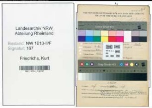 Entnazifizierung Kurt Friedrichs , geb. 10.05.1899 (Finanzangestellter)