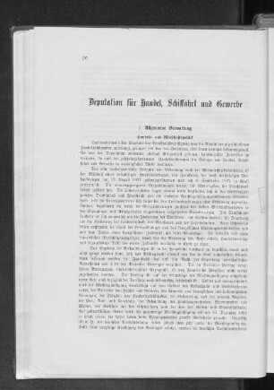 Deputation für Handel, Schiffahrt und Gewerbe
