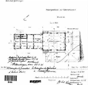 Schörzingen: Nebengebäude mit Güterschuppen Grundriß Erdgeschoß