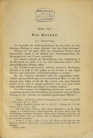 Gefahr und Gefährdungsvorsatz in der Dogmatik des modernen Strafrechts