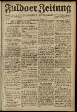 Ausgabe vom Mittwoch, den 01. August 1917.