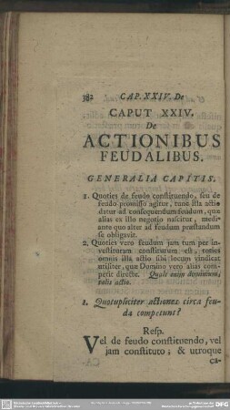 Caput XXIV. De Actionibus Feudalibus