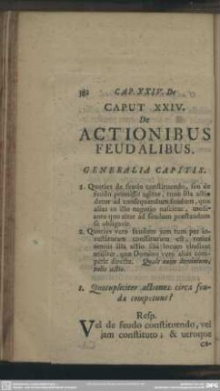 Caput XXIV. De Actionibus Feudalibus