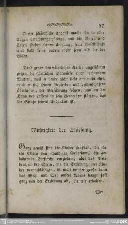 Wichtigkeit der Erziehung