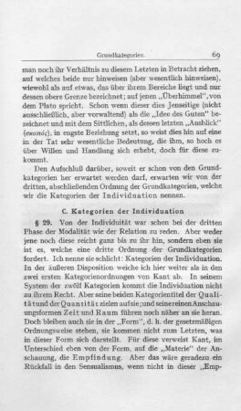 C. Kategorien der Individuation
